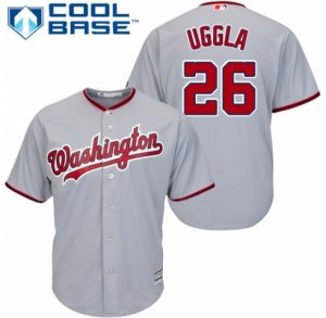 Men\'s Majestic Washington Nationals #26 Dan Uggla Replica Grey Road Cool Base MLB Jersey