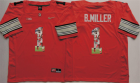 Ohio State Buckeyes 1 B.Miller Red With Silver Logo Portrait Number College Jersey