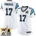 Women Nike Panthers #17 Devin Funchess White Super Bowl 50 Stitched Jersey