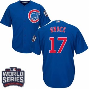 Youth Majestic Chicago Cubs #17 Mark Grace Authentic Royal Blue Alternate 2016 World Series Bound Cool Base MLB Jersey