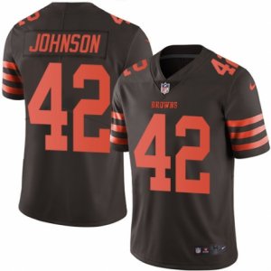 Mens Nike Cleveland Browns #42 Malcolm Johnson Limited Brown Rush NFL Jersey