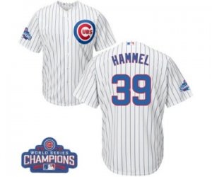 Youth Majestic Chicago Cubs #39 Jason Hammel Authentic White Home 2016 World Series Champions Cool Base MLB Jersey