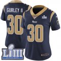 Nike Rams #30 Todd Gurley II Navy Women 2019 Super Bowl LIII Vapor Untouchable Limited Jersey