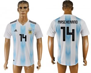 Argentina 14 MASCHERANO Home 2018 FIFA World Cup Thailand Soccer Jersey