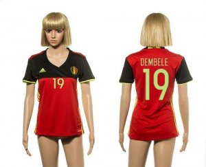 Women Belgium #19 Dembele Red Home Soccer Country Jersey