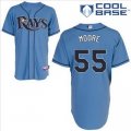 mlb Tampa Bay Rays #55 Moore lt blue(cool base)