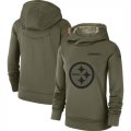Pittsburgh Steelers Nike Womens Salute to Service Team Logo Performance Pullover Hoodie Olive