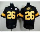 Nike pittsburgh steelers #26 bell black jerseys[Elite][number yellow]