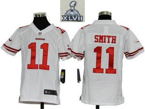 2013 Super Bowl XLVII Youth NEW San Francisco 49ers 11 Alex Smith White Jerseys