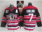 NHL Chicago Blackhawks #7 Chris Chelios Red Black 75TH CCM 2015 Stanley Cup Champions jerseys