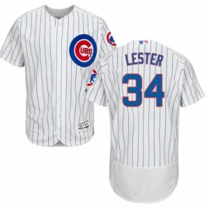 Men\'s Majestic Chicago Cubs #34 Jon Lester White Flexbase Authentic Collection MLB Jersey