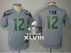 Nike Seattle Seahawks #12 Fan Grey Alternate Super Bowl XLVIII Youth NFL Limited Jersey
