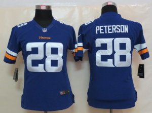 Women New Nike Minnesota Vikings #28 Peterson Purple Jerseys