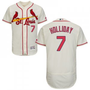 2016 Men St. Louis Cardinals #7 Matt Holliday Majestic Cream Flexbase Authentic Collection Player Jersey