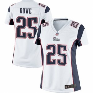 Women\'s Nike New England Patriots #25 Eric Rowe Limited White NFL Jersey