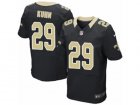 Mens Nike New Orleans Saints #29 John Kuhn Elite Black Team Color NFL Jersey