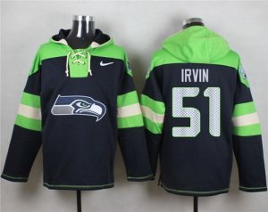 Nike Seattle Seahawks #51 Bruce Irvin Steel Blue Player Pullover Hoodie