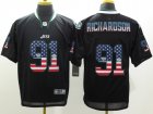 Nike New York Jets #91 Sheldon Richardson Black Jerseys(USA Flag Fashion Elite)