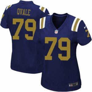 Women\'s Nike New York Jets #79 Brent Qvale Limited Navy Blue Alternate NFL Jersey