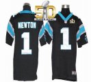 Youth Nike Panthers #1 Cam Newton Black Team Color Super Bowl 50 Stitched Jersey