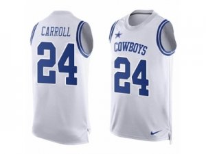 Mens Nike Dallas Cowboys #24 Nolan Carroll Limited White Player Name & Number Tank Top NFL Jersey