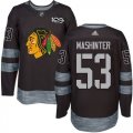 Mens Chicago Blackhawks #53 Brandon Mashinter Black 1917-2017 100th Anniversary Stitched NHL Jersey