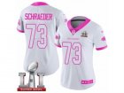 Womens Nike Atlanta Falcons #73 Ryan Schraeder Limited White Pink Rush Fashion Super Bowl LI 51 NFL Jersey