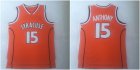 Syracuse University #15 Carmelo Anthony Orange Basketball College Jersey