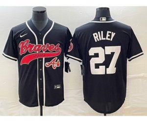 Men\'s Atlanta Braves #27 Austin Riley Black Cool Base Stitched Baseball Jersey