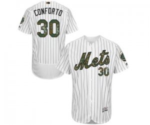 Men\'s Majestic New York Mets #30 Michael Conforto Authentic White 2016 Memorial Day Fashion Flex Base MLB Jersey