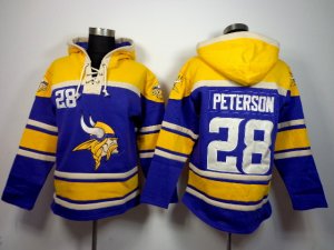 Nike Minnesota Vikings #28 Peterson Purple-Yellow[pullover hooded sweatshirt]