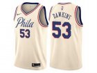 Men Nike Philadelphia 76ers #53 Darryl Dawkins Authentic Cream NBA Jersey