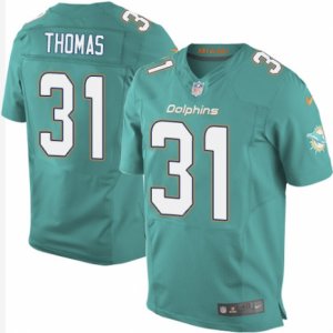 Mens Nike Miami Dolphins #31 Michael Thomas Elite Aqua Green Team Color NFL Jersey