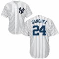 Mens Majestic New York Yankees #24 Gary Sanchez Replica White Home MLB Jersey