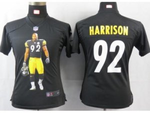 Nike Women NFL pittsburgh steelers #92 harrison black[portrait fashion]jerseys