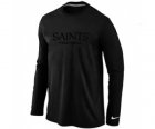 Nike New Orleans Sains Authentic font Long Sleeve T-Shirt Black