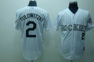 mlb colorado rockies #2 tulowitzki white(strip)