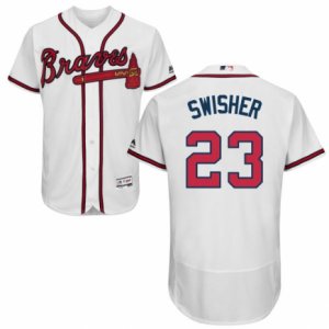 Men\'s Majestic Atlanta Braves #23 Nick Swisher White Flexbase Authentic Collection MLB Jersey