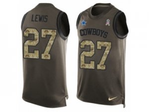 Mens Nike Dallas Cowboys #27 Jourdan Lewis Limited Green Salute to Service Tank Top NFL Jersey