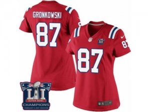 Womens Nike New England Patriots #87 Rob Gronkowski Red Alternate Super Bowl LI Champions NFL Jersey