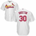 Mens Majestic St. Louis Cardinals #30 Jonathan Broxton Replica White Home Cool Base MLB Jersey