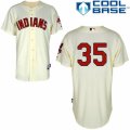 Men's Majestic Cleveland Indians #35 Abraham Almonte Replica Cream Alternate 2 Cool Base MLB Jersey