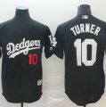 Dodgers #10 Justin Turner Black Turn Back The Clock Cool Base Jersey