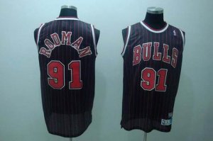 nba fans chicago bulls #91 rodman swingman black(red strip)