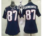 2015 Super Bowl XLIX nike women nfl jerseys new england patriots #87 gronkowski blue[nike]