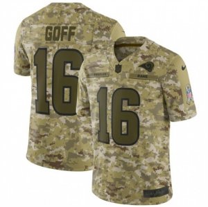 Mens Nike Los Angeles Rams #16 Jared Goff Limited Camo 2018 Salute to Service NFL Jersey