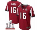 Mens Nike Atlanta Falcons #16 Justin Hardy Elite Red Team Color Super Bowl LI 51 NFL Jersey