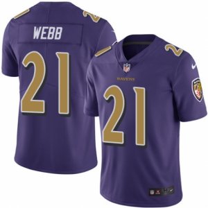 Mens Nike Baltimore Ravens #21 Lardarius Webb Limited Purple Rush NFL Jersey