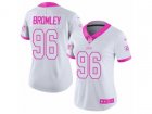 Women Nike New York Giants #96 Jay Bromley Limited White-Pink Rush Fashion NFL Jerse