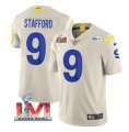 Nike Rams #9 Matthew Stafford Bone 2022 Super Bowl LVI Vapor Limited Jersey